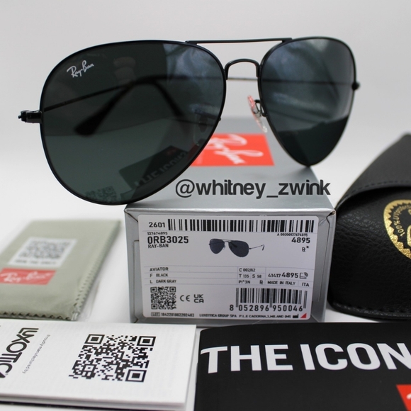 Model Display Ray-Ban Aviator Black  RB3025 58 / 62 - Picture 3 of 17